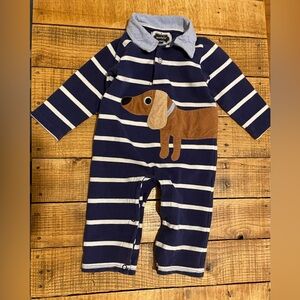Mud Pie baby boy romper with dachshund